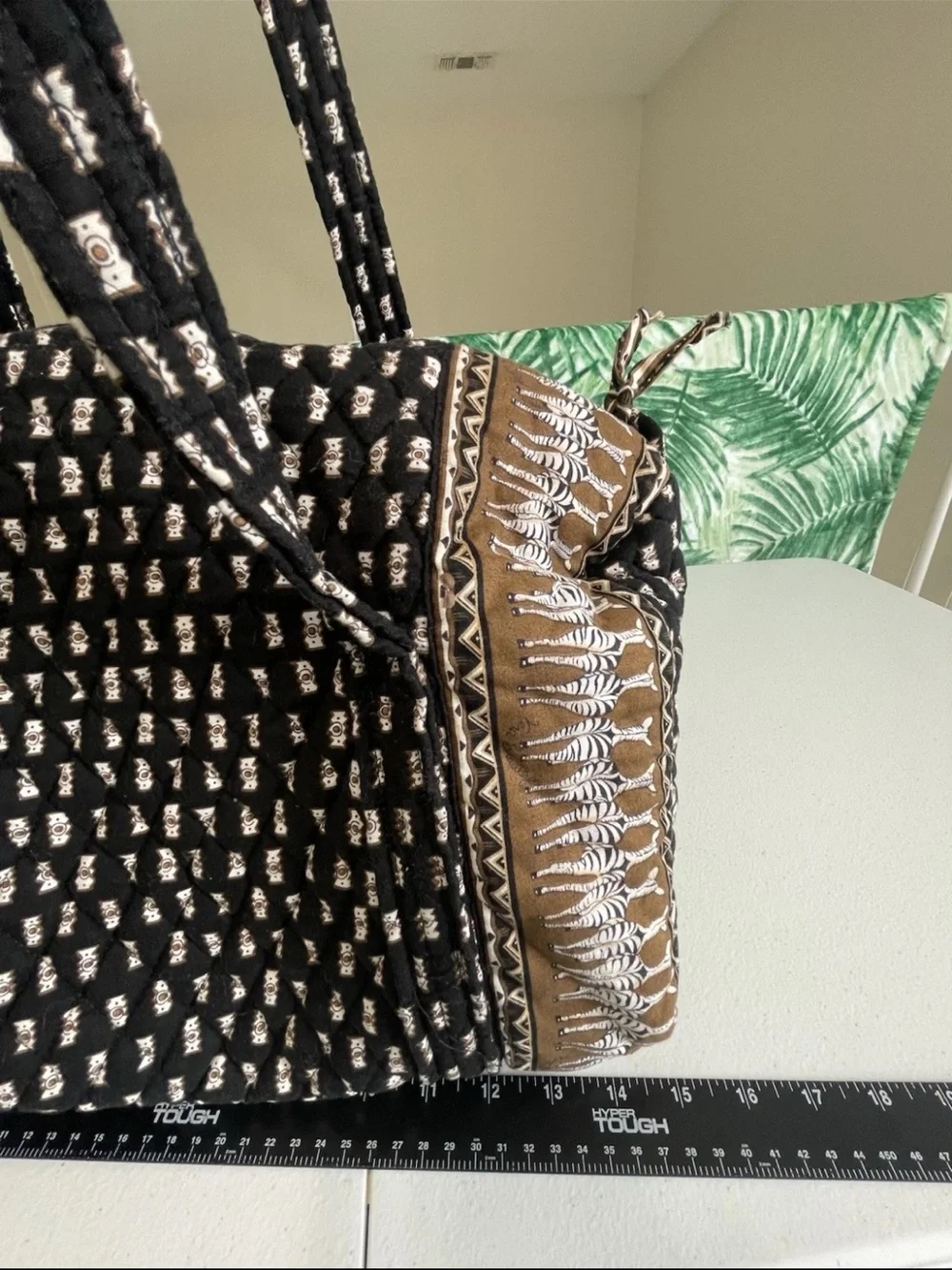 Vera Bradley Black and Brown Patterned Quilted Tote